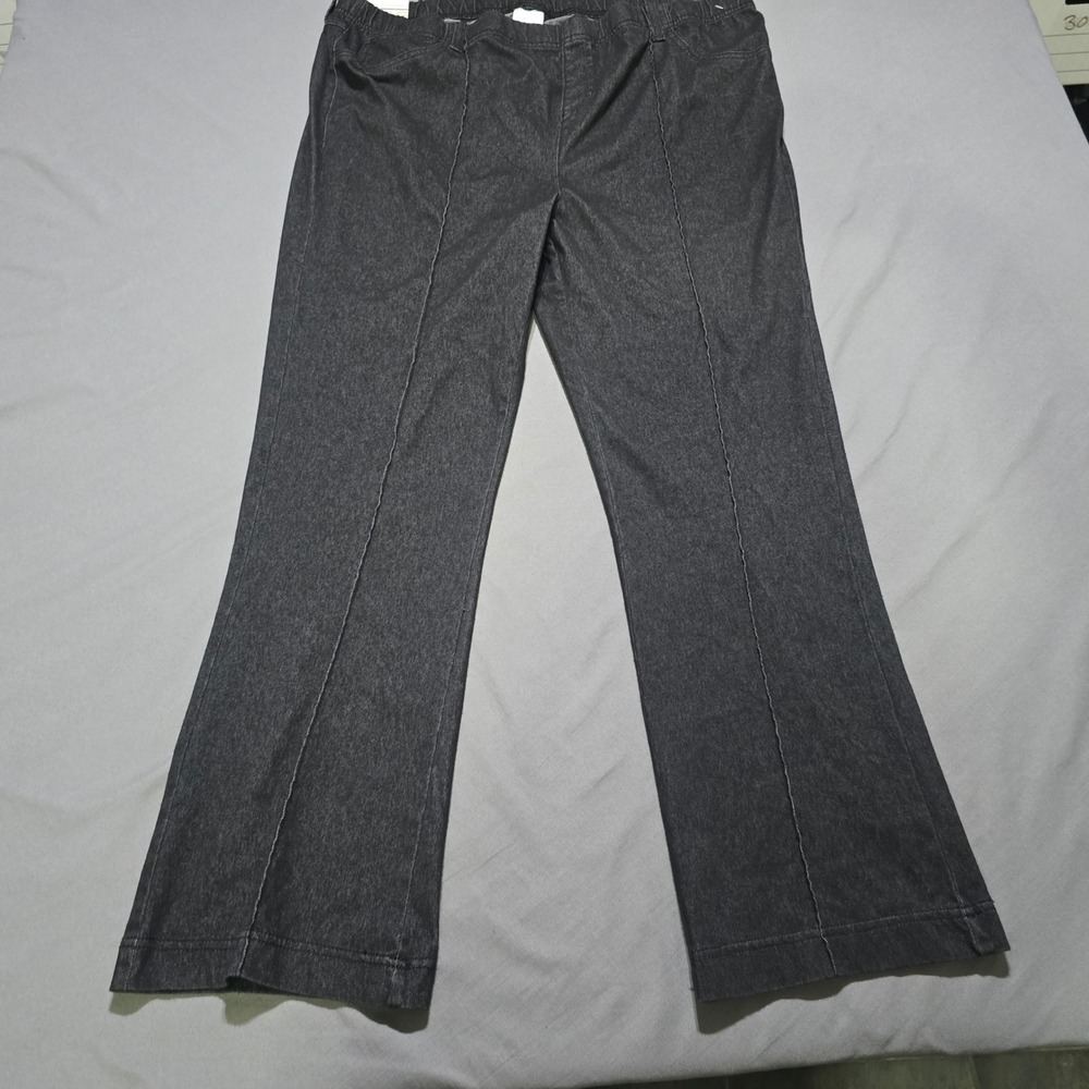 Serra Bootcut Jegging Women XL Dark Gray Stretch Pintuck Pull On Pants
